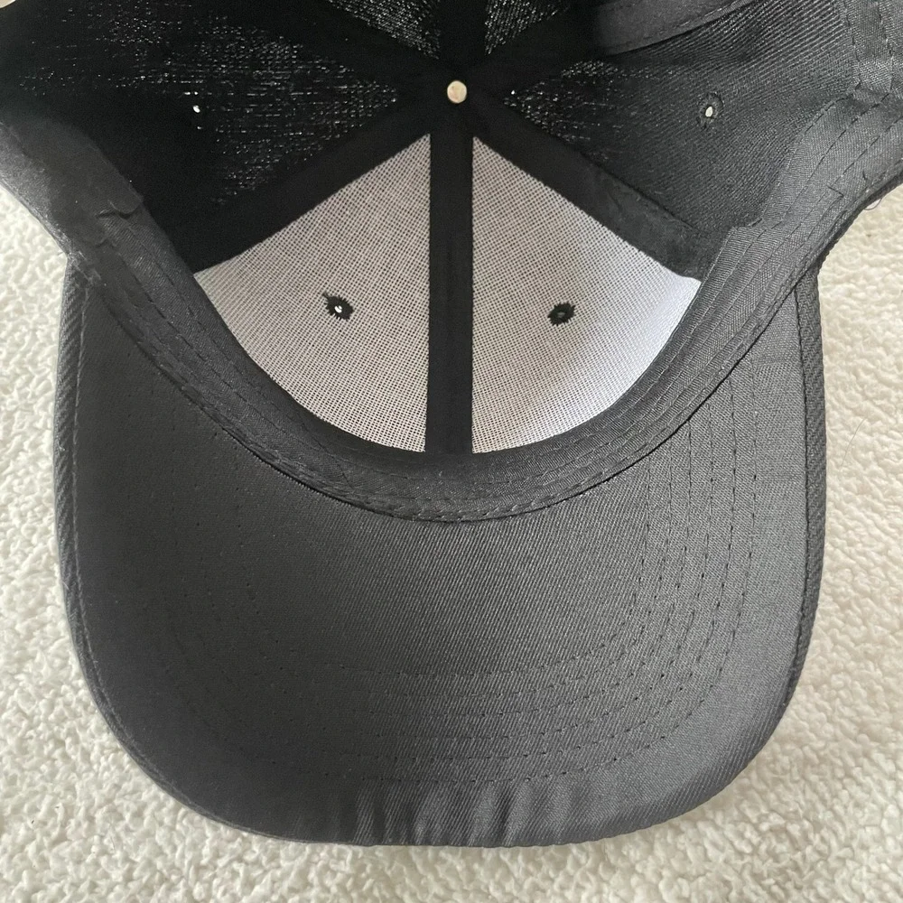 Unbranded Baseball Cap Mens OS Black Acrylic Wool Blend Adjustable Hook Loop Hat